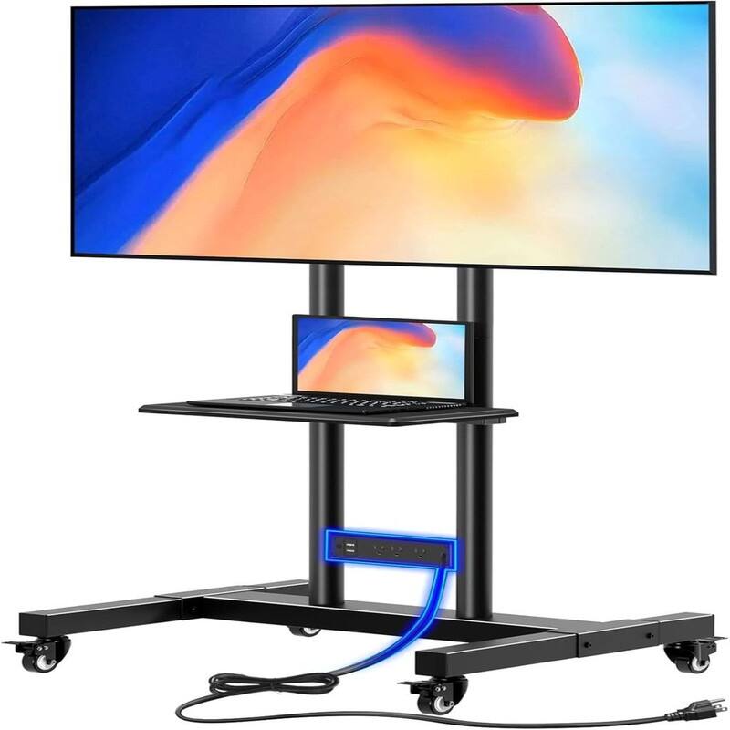 TV Stand with Power Outlet - Black