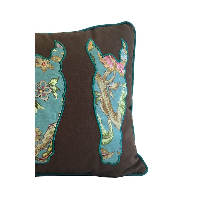 12" x 16" Jazz Three Horse Needlepoint Pillow