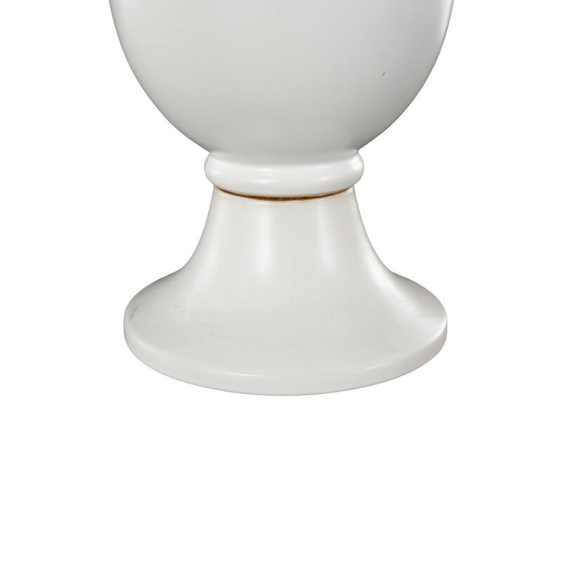 Ceramic Fluted Urn Shaped Vase with Arch Handles - Black or White - Roche River Decor