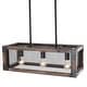 preview thumbnail 1 of 6, Anmytek 3-Light Rustic Rectangle Wood Chandelier - Island Light for Dining Room & Kitchen Island - 23.75''L×9.75''W×47''H