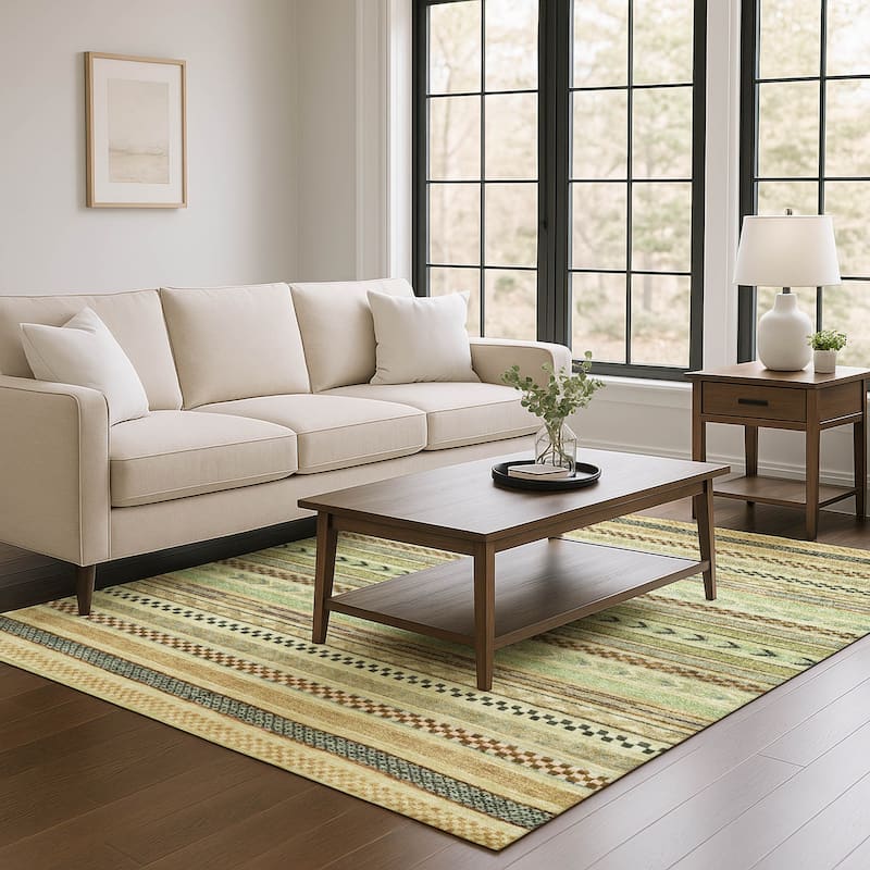 Premium Washable Super Soft Boho Stripes Mayfield Rug - Beige - 2'6" x 3'10"