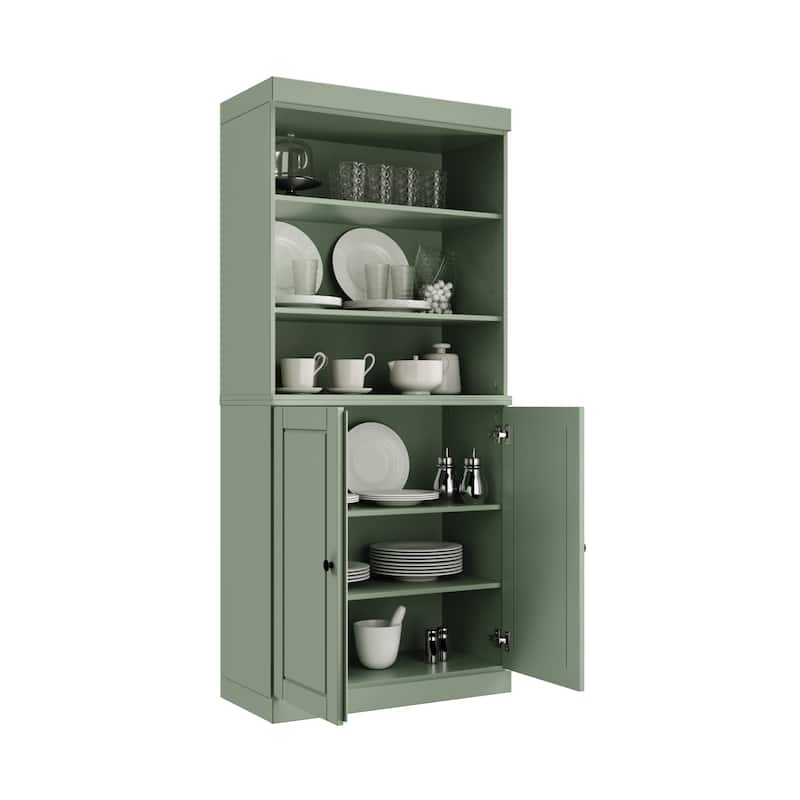 100% Solid Wood 32" Kitchen Pantry Cabinet with 2 Doors by Palace Imports