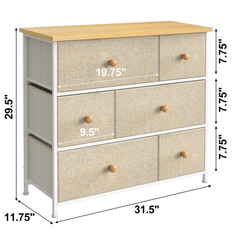 6 Drawer Dresser for Bedroom Chest
