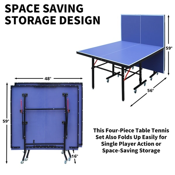 8ft Mid-Size Tennis Table Ping Pong Table Set with Net