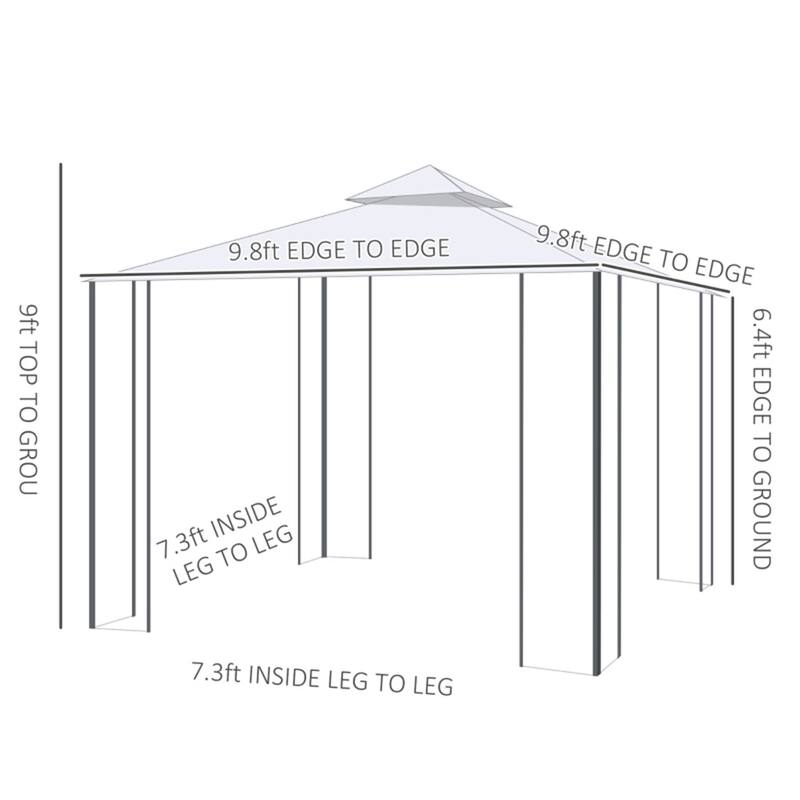 Polyester Steel Outdoor Gazebo with Shelves and Netting