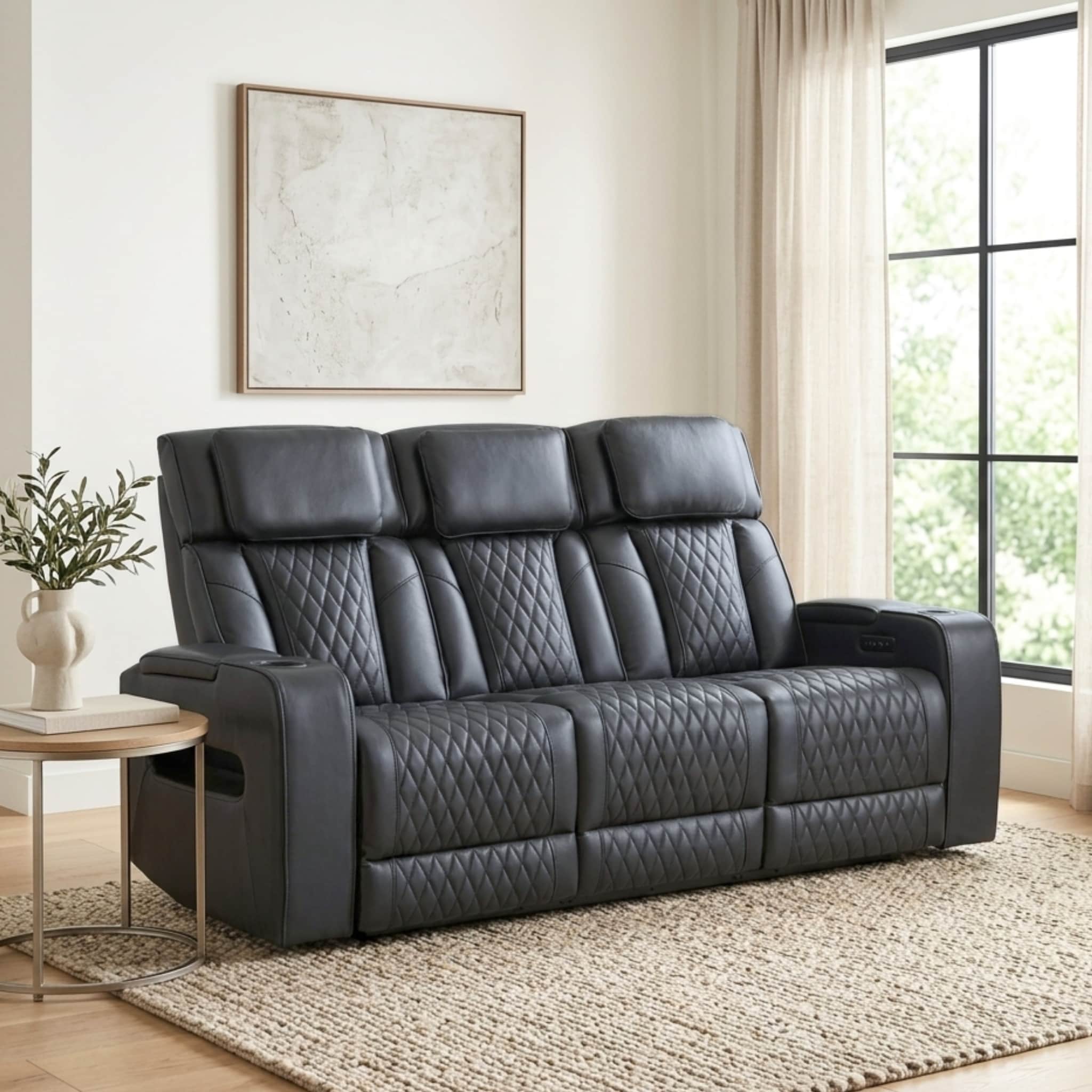 Colton Leather Match Power Sofa