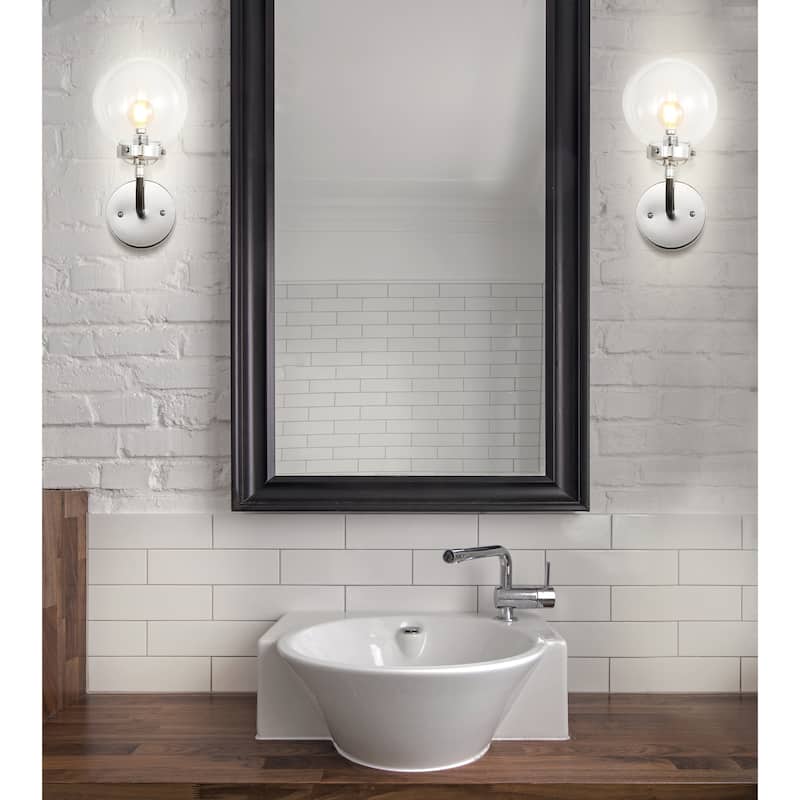 Bevin Contemporary Transitional Iron/Glass LED Vanity Light, by JONATHAN Y