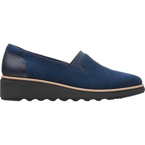 clarks navy blue womens shoes