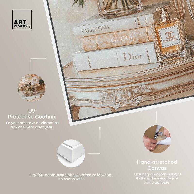 Mirror and Classy Glam Books Canvas by Art Remedy