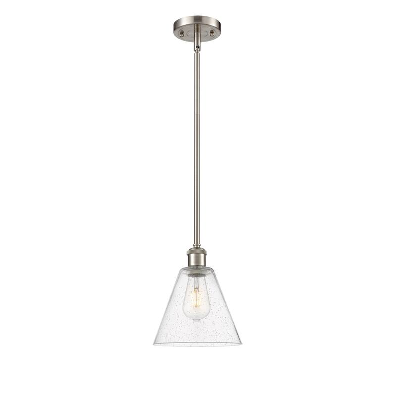 Innovations Lighting Berkshire 1 Light 8" Mini Pendant - Seedy/Brushed Satin Nickel