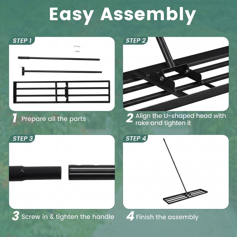 Costway Lawn Leveling Rake 42" x 10" Heavy Duty Level Lawn Tool for - See Details