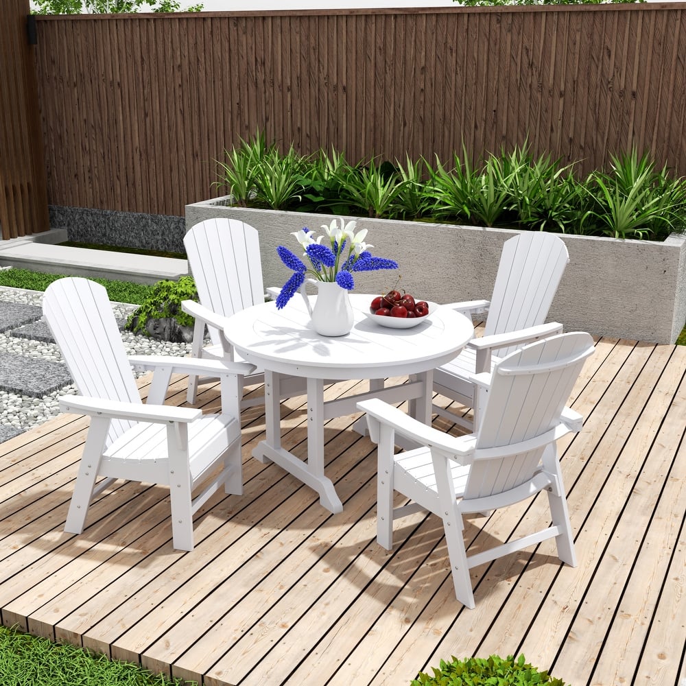 Altura 5-Piece Round Poly Eco-Friendly All Weather Outdoor Dining Set