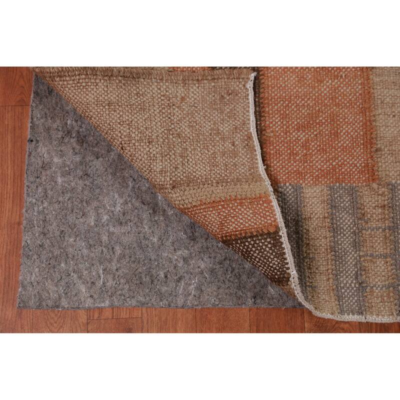 Hand Woven Oriental 100% Jute Carpet Southwestern Modern Beige & Ivories Kilim Area Rug - 9' 9'' X 8' 2''