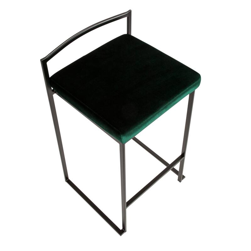Porch & Den Forrest Black Stackable Fully Welded Counter Stool (Set of 3)