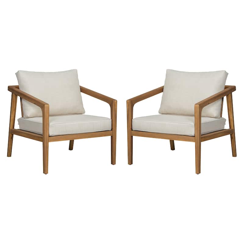 Christopher Knight Home - Westin Outdoor Acacia Wood Club Chair with Cushions Set of 2 (Only Chair)
