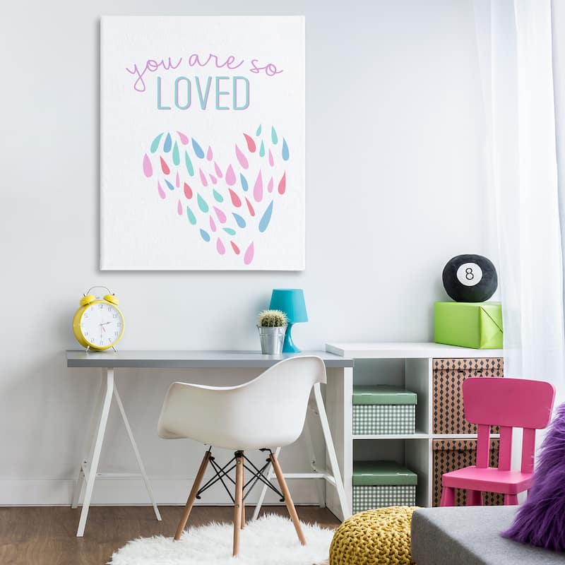 Stupell So Loved Abstract Heart Canvas Wall Art Design By Kim Allen