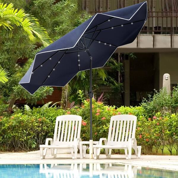 10FT Solar LED Outdoor Market Patio Umbrella with Easy Tilt Adjustment, Navy Blue - Bed Bath & Beyond - 37853735 10FT Solar LED Outdoor Market Patio Umbrella with Easy Tilt Adjustment, Navy Blue - Bed Bath & Beyond - 37853735