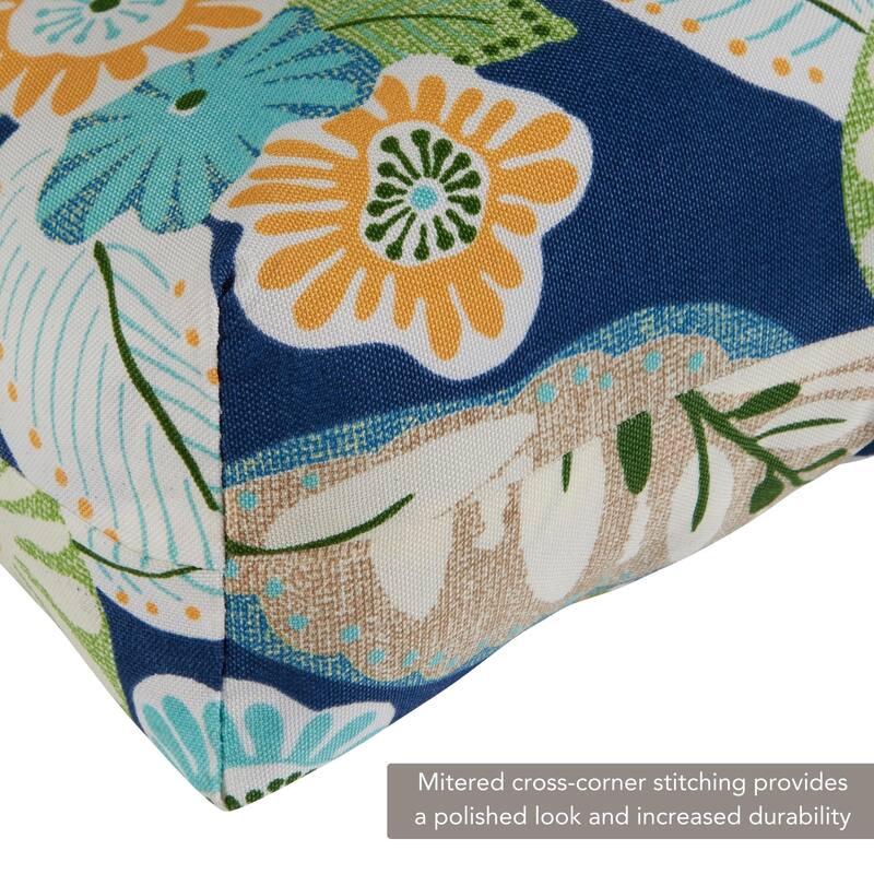 Marlow Floral 22-in x 44-in Outdoor High Back Chair Cushion (Set of 2) (Cushions Only)