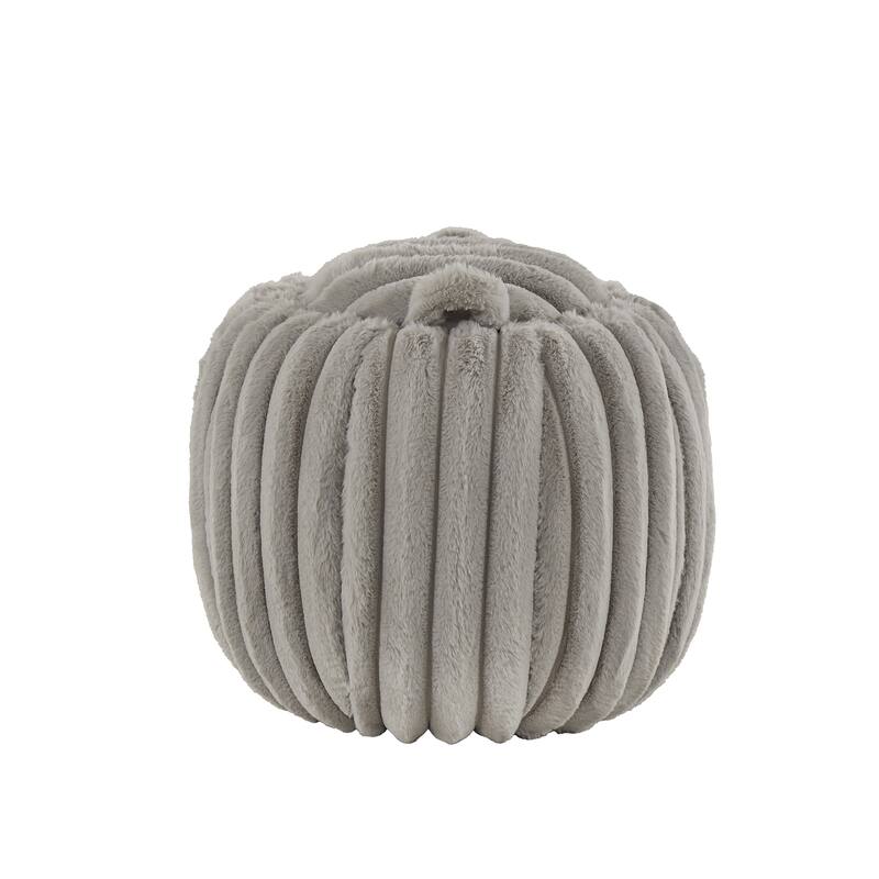 Yerba Plush Furry Channel Fabric Storage Ottoman by iNSPIRE Q Modern