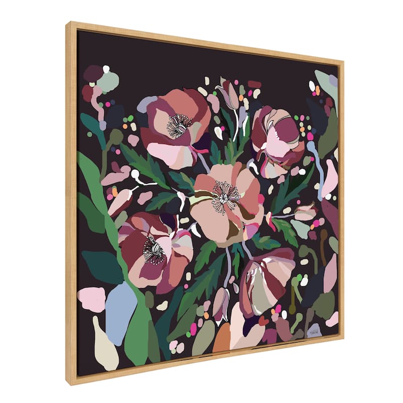 Kate and Laurel Sylvie Flowers Framed Canvas by Inkheart Designs