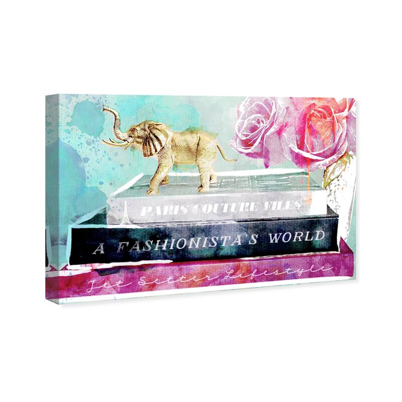 Wynwood Studio Canvas Fashion and Glam Jetsetter Library Blue and Teal Glam Wall Art Canvas Print