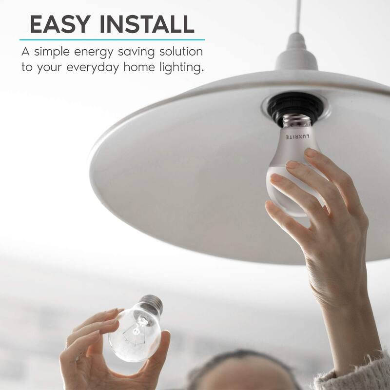 Luxrite A19 LED Bulb 75W Equivalent, 1100 Lumens, Dimmable, Enclosed Fixture Rated, Energy Star, E26 Base (4 Pack) - N/A