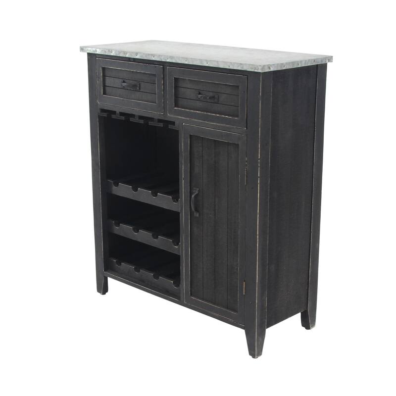 Wood Standing Wine Rack - Black - Roche River Decor