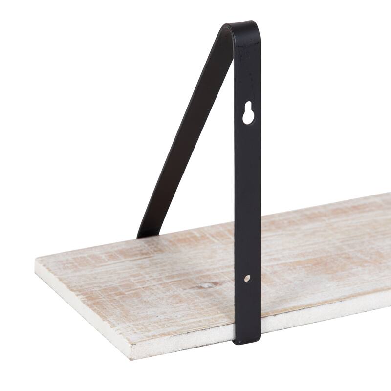 Kate and Laurel Soloman Wood 2 Piece Shelves with Metal Brackets