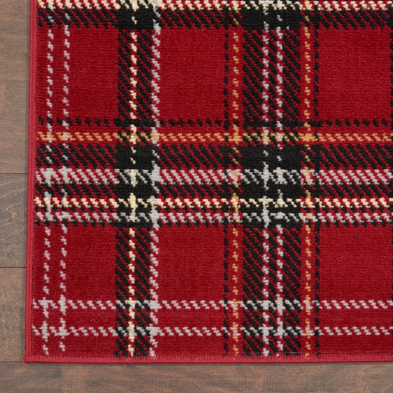 Nourison Grafix Plaid Farmhouse Area Rug