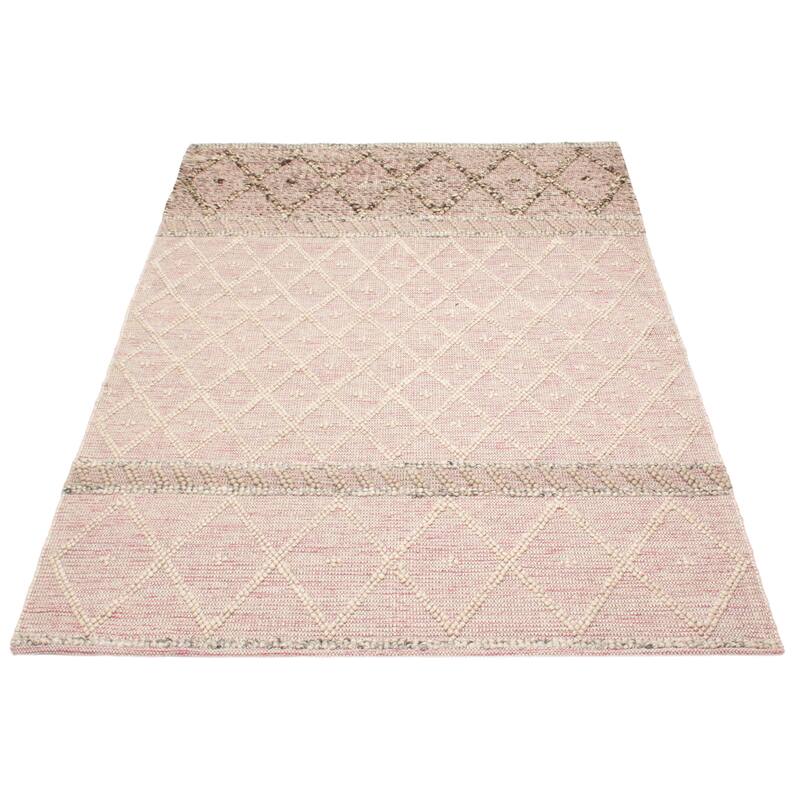 ECARPETGALLERY Braid weave Sienna Khaki Wool Rug - 6'1 x 9'0