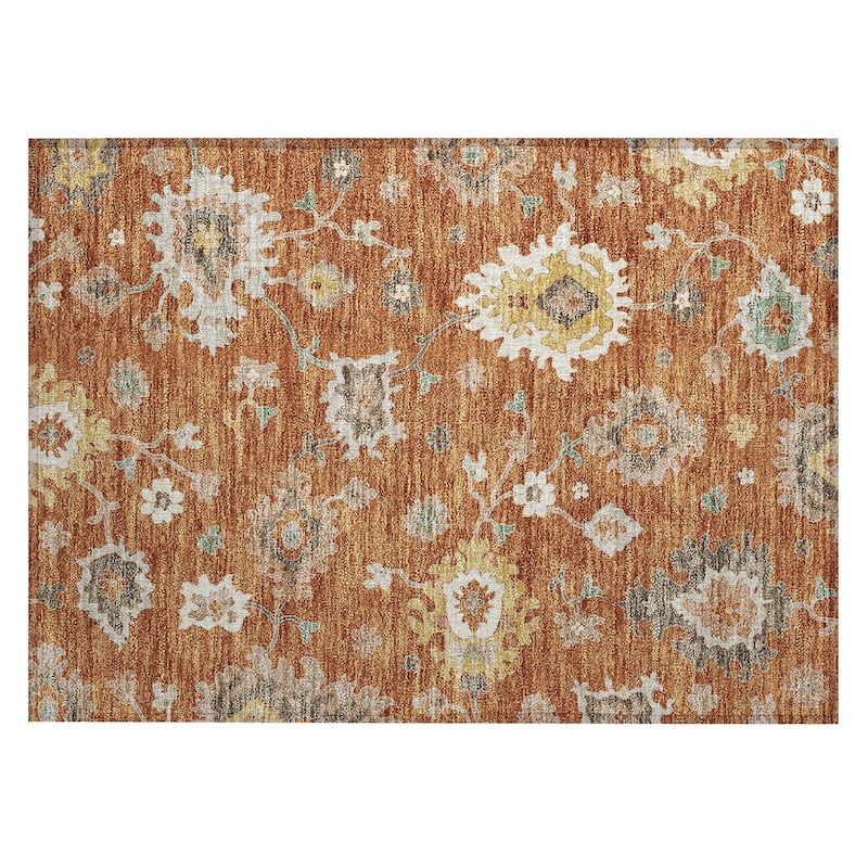 Machine Washable Indoor/ Outdoor Chantille Kashan Traditonal Rug