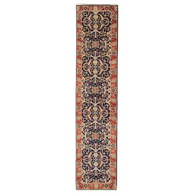 ECARPETGALLERY Hand-knotted Serapi Heritage Dark Navy Wool Rug - 2'6 x 11'10