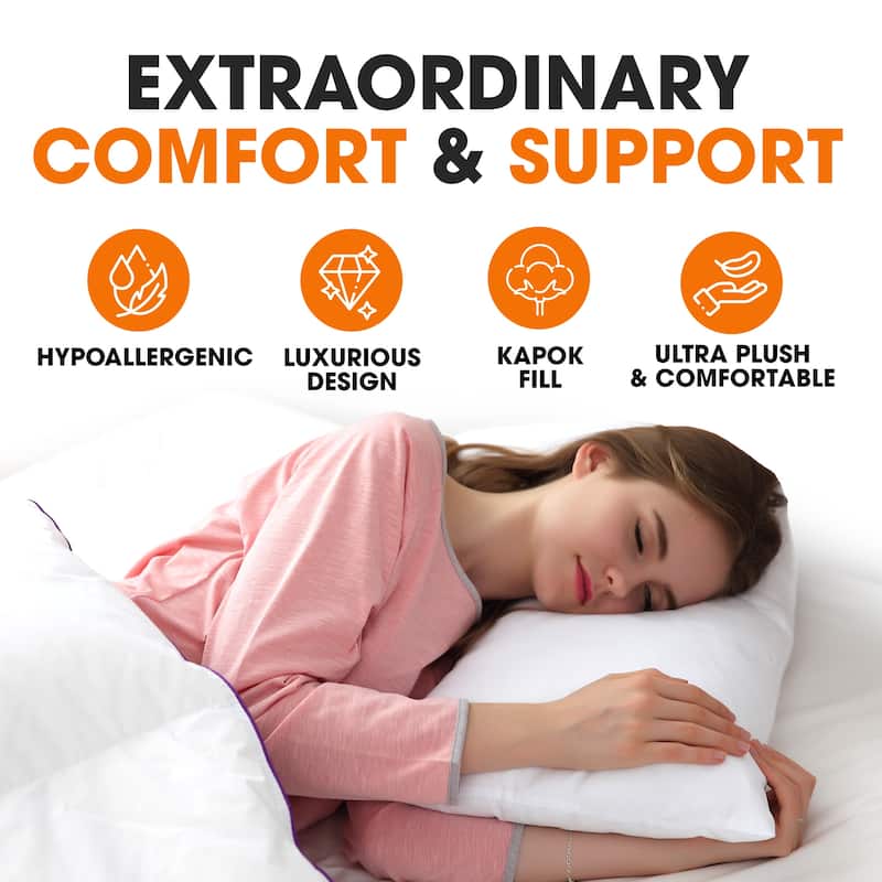Cheer Collection V-Shaped Kapok Fiber Body Pillow with Removable Washable Cover