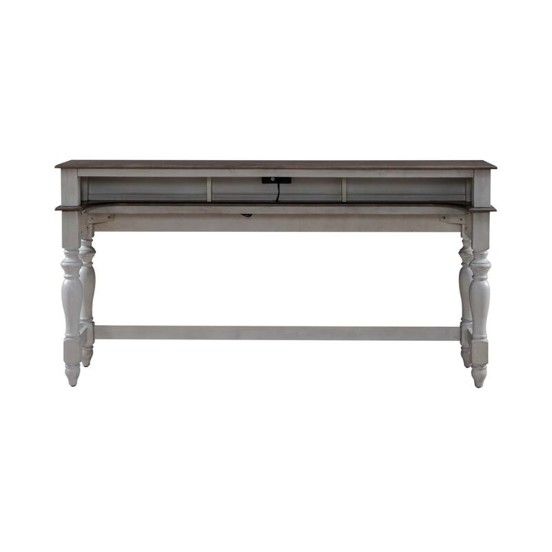 Ocean Isle Antique White & Weathered Pine Console Table