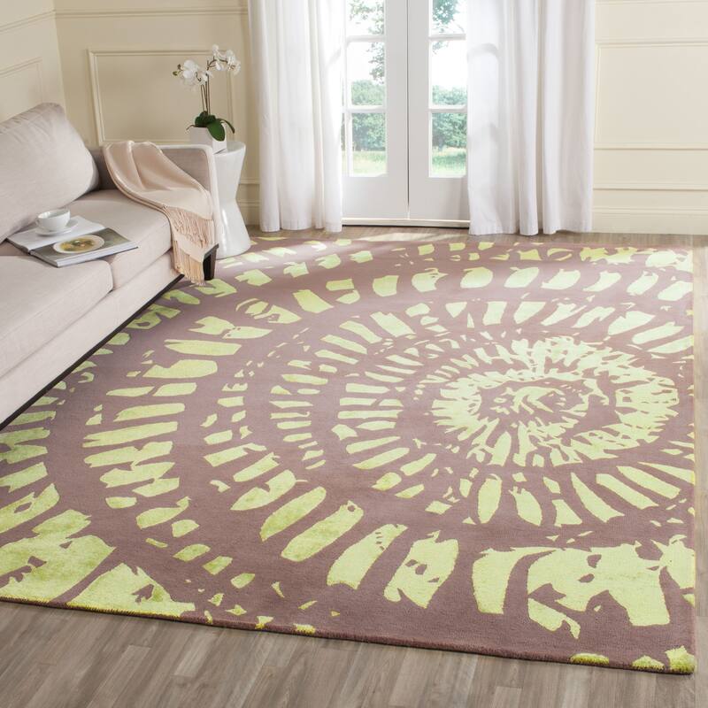 SAFAVIEH Handmade Capri Jica Modern Wool Rug - 8' x 10' - Plum/Mist