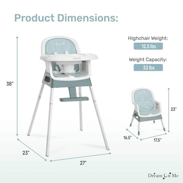 dimension image slide 2 of 3, Dream On Me Curio Sit N Seek Highchair