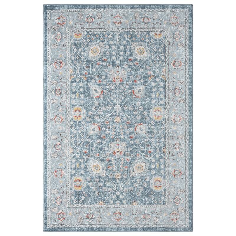HomeRoots Floral Traditional Rectangle Area Rug - 4' X 6'