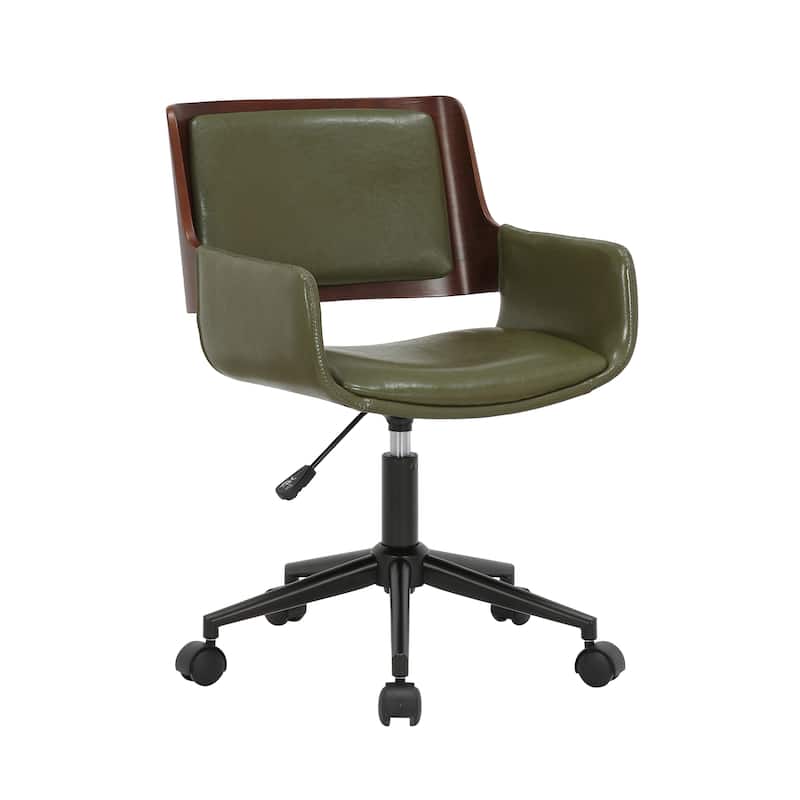 Porthos Home Brina Faux Leather Mid-Century Office Chair - Green