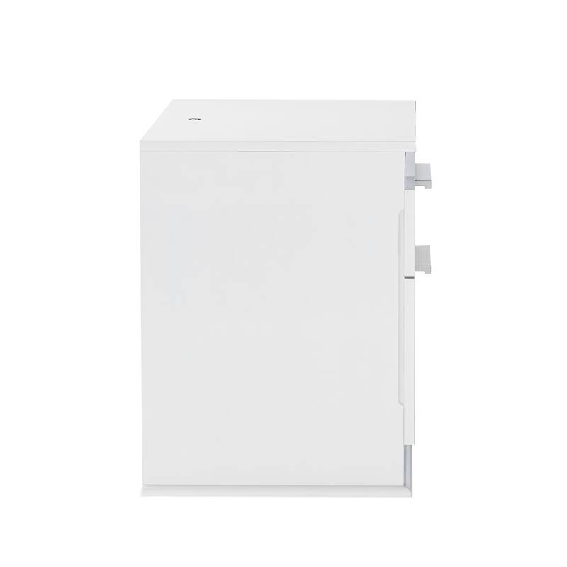 Somette Modern Gloss White 2-Drawer Night Stand