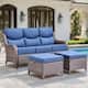 Option Brown Wicker / Blue Cusion