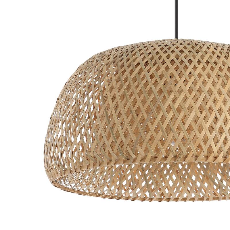 Lucas 1-Light Farmhouse Coastal 180" Cord Plug-In or Hardwired LED Pendant, by JONATHAN Y