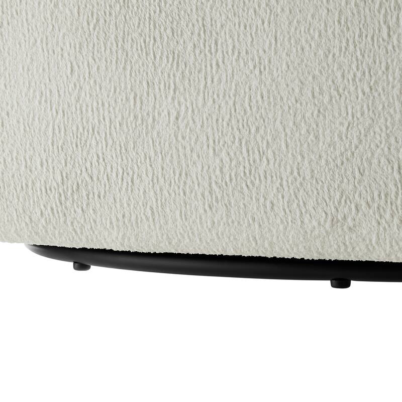 Sutton Ivory Performance Fabric Swivel Barrel Chair