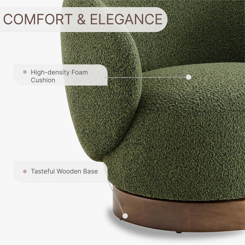 Spruce & Spring Ariel Upholstered Swivel Accent Chair Fabric