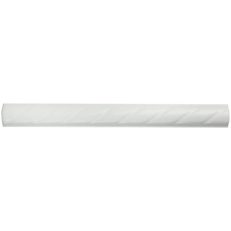 Merola Tile White Rope Pencil 1" x 9-3/4" Ceramic Wall Trim - (1 Tile)