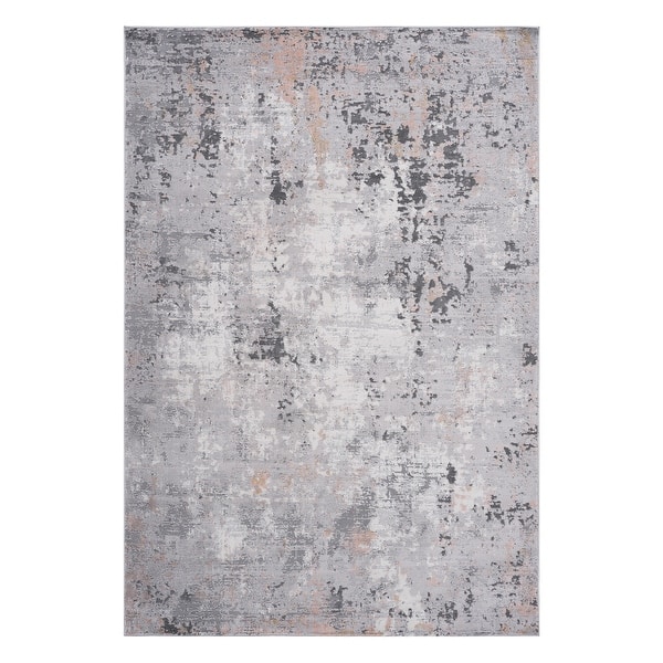 slide 2 of 9, LOOM & LUXE Collection Grey/Multi/Abstract Non-Shedding Area Rug 36" D x 24" W x 0.35" H