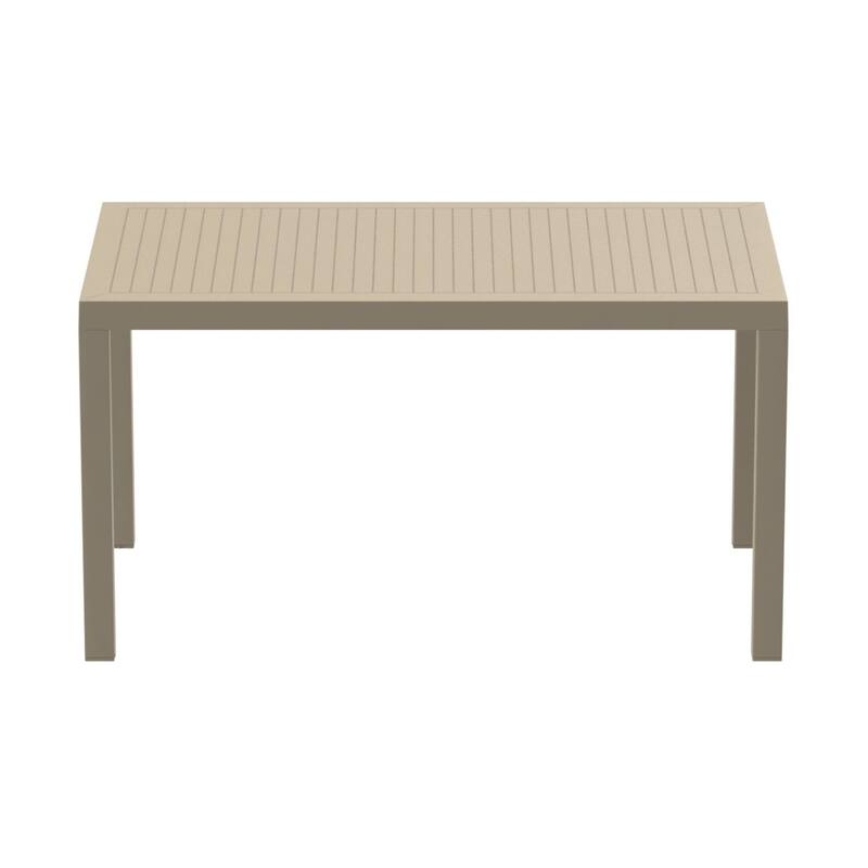55" Solid Taupe Brown Rectangular Outdoor Patio Dining Table