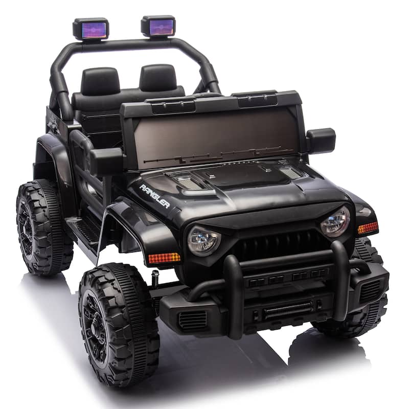 12V Kids Electric Ride-On Car for Ages 2-4, Remote Control with Bluetooth & Suspension - Black