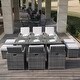 preview thumbnail 24 of 25, 11-pc. Outdoor Patio Wicker Dining Table Set w/ Chairs and Ottomans Grey