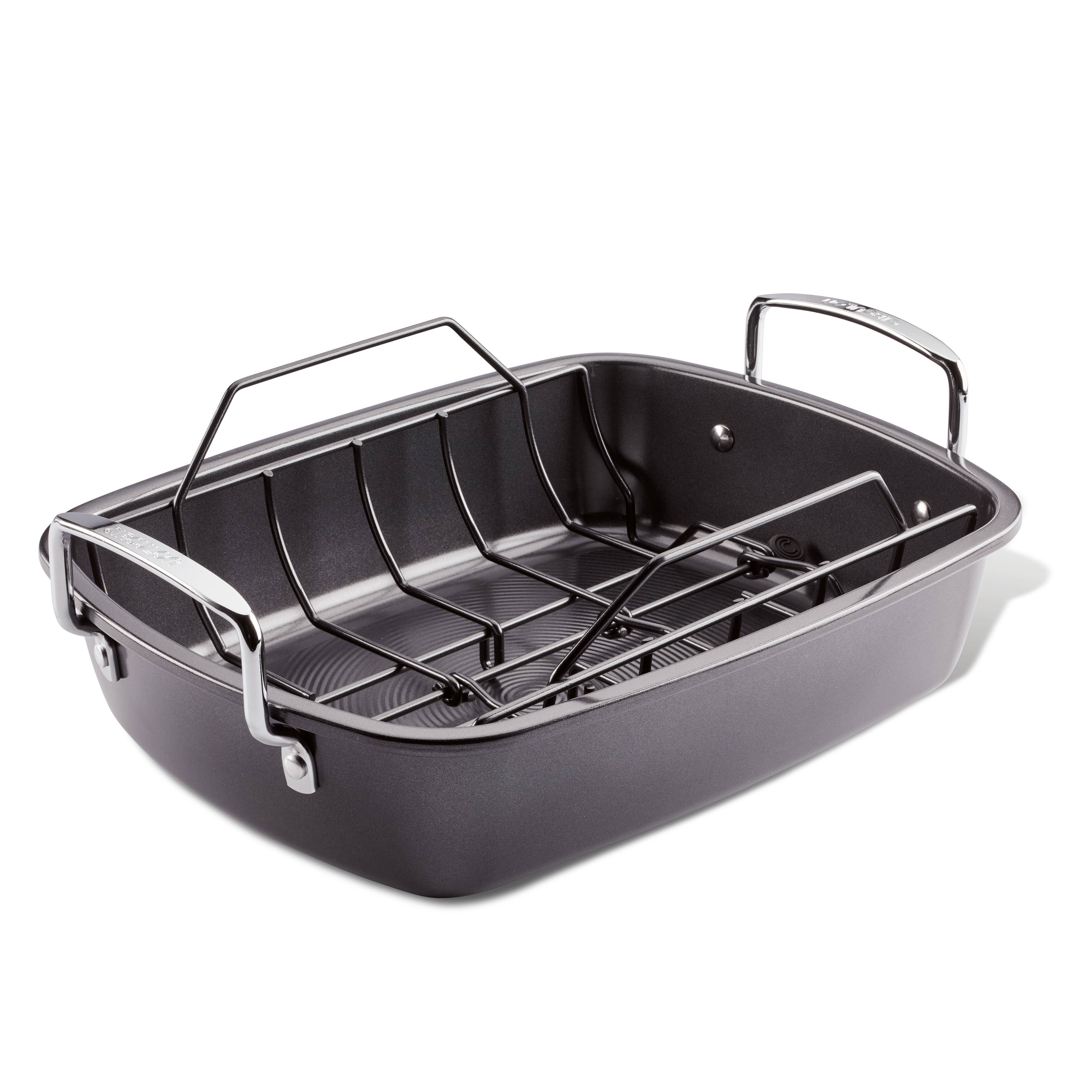 Circulon UltraLasting Nonstick Roasting Pan with Easy Serve Rack, 17