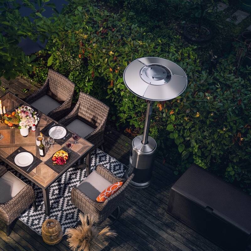 Outdoor 46,000 BTU Stainless Iron Propane Gas Patio Heater